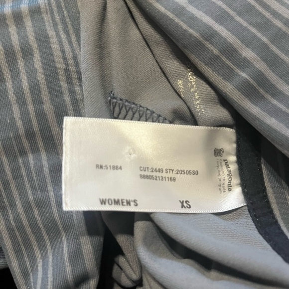 Patagonia organic midi skirt fold over waist knee stripe ecologic stretch Gorp - Picture 6 of 6